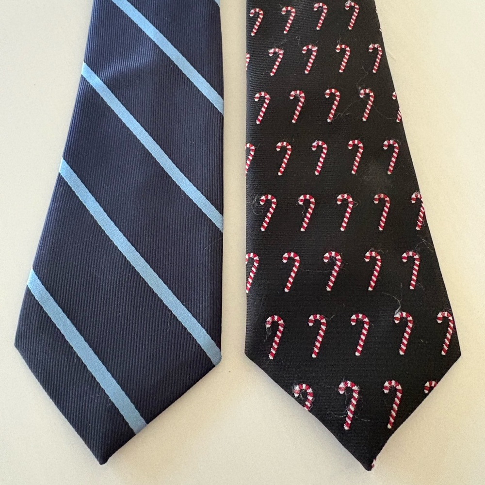 CHILDRENS PLACE Boys Neck Tie Bundle Stripe Candy Cane size 4-7